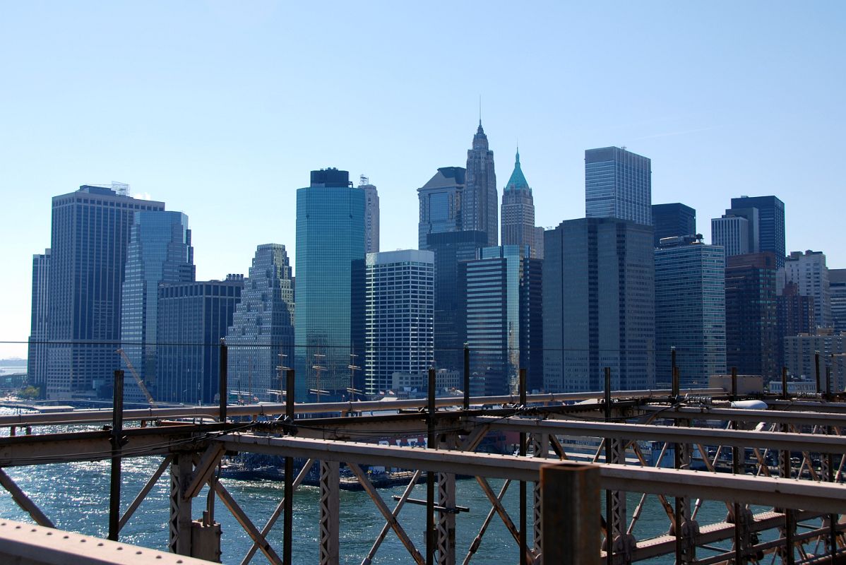 21 The Financial District With 55 Water St, One Financial Square, 120 Wall St, American International Building, 40 Wall St, One Chase Manhattan Plaza From The Walk Across New York Brooklyn Bridge